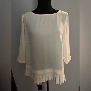 J. Jill Classic Crepe Pleated Hem Size SP Pullover 3/4 Sleeve Tunic Blouse